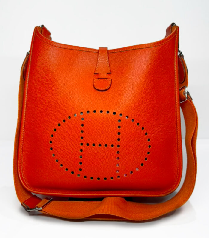 Hermes Taurillon Clemence Evelyne III PM Orange