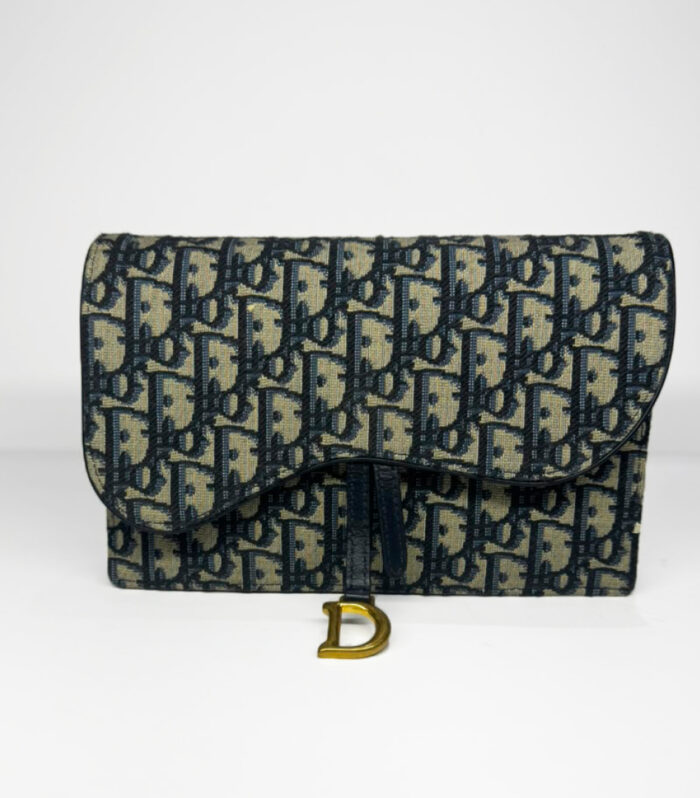 Christian Dior Saddle Wallet On Chain (WOC) Large Oblique SHW