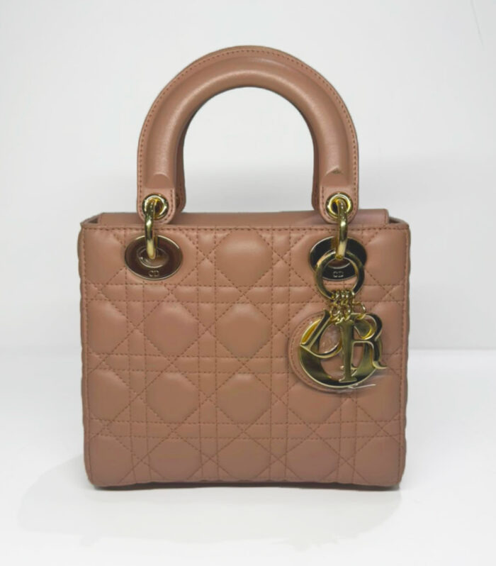 Lady Dior Metallic Small Nude Pink GHW