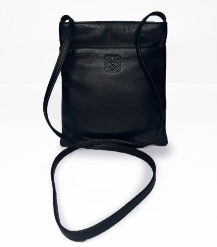 Loewe Anagram Black Leather Sling Bag